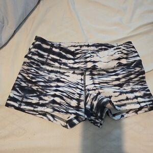 Fleo Black and White Tie-Dye Athletic Shorts